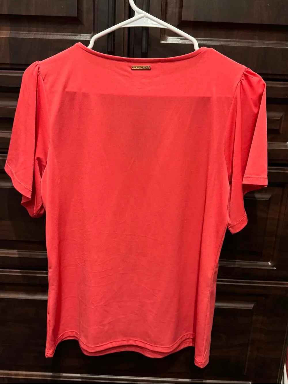Michael Kors Coral V-Neck Flutter Sleeve Blouse SMALL